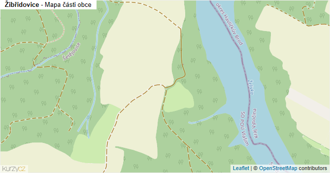 Žibřidovice - mapa části obce
