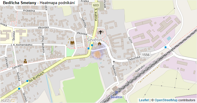 Bedřicha Smetany - mapa podnikání