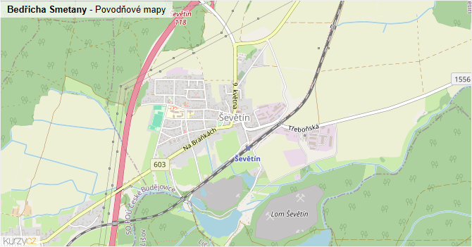 Bedřicha Smetany - záplavové mapy stoleté vody