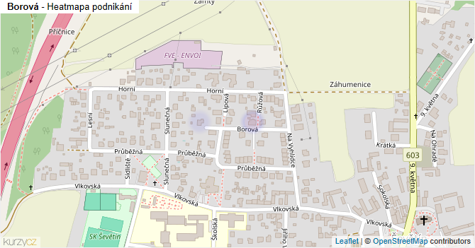 Borová - mapa podnikání