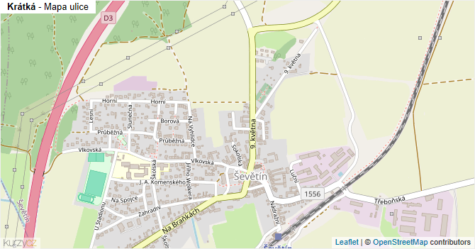Krátká - mapa ulice