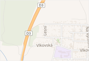 Lesní v obci Ševětín - mapa ulice