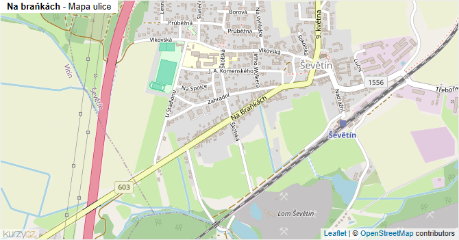 Na braňkách - mapa ulice