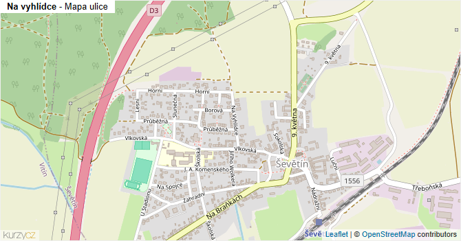 Na vyhlídce - mapa ulice