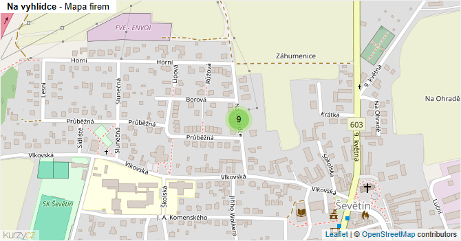 Na vyhlídce - mapa firem