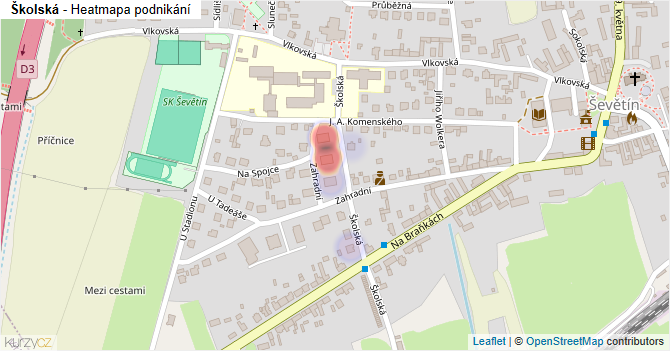 Školská - mapa podnikání