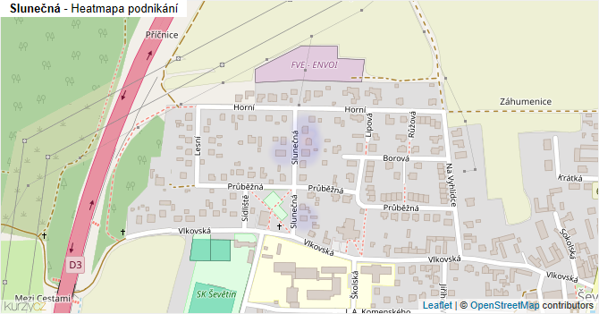 Slunečná - mapa podnikání