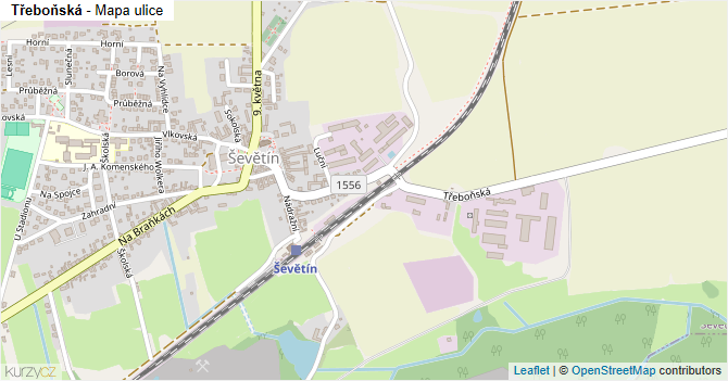 Třeboňská - mapa ulice