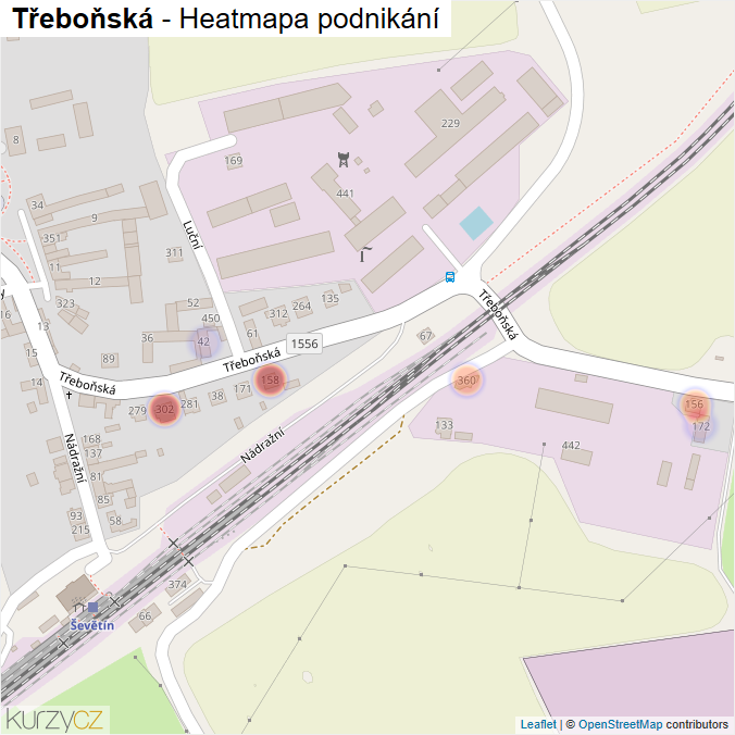 Mapa Třeboňská - Firmy v ulici.