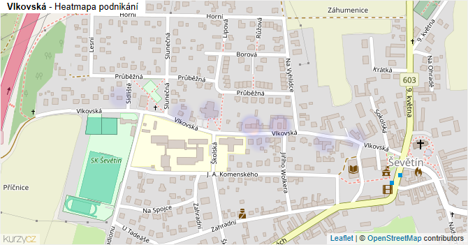 Vlkovská - mapa podnikání