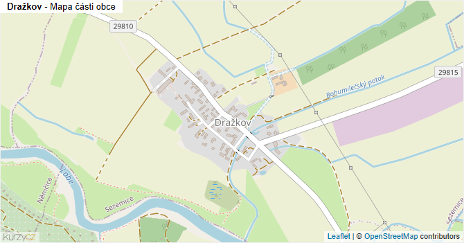 Dražkov - mapa části obce