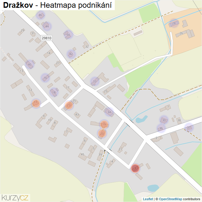 Mapa Dražkov - Firmy v části obce.