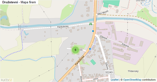 Družstevní - mapa firem