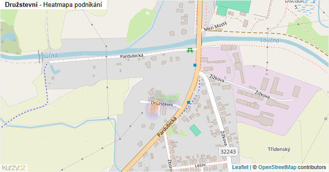 Družstevní - mapa podnikání