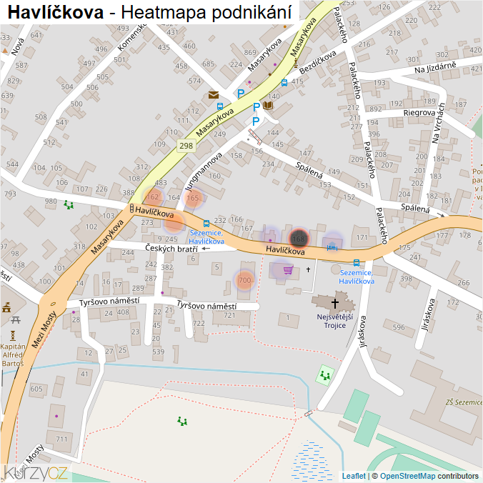 Mapa Havlíčkova - Firmy v ulici.