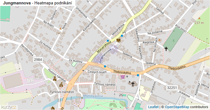 Jungmannova - mapa podnikání