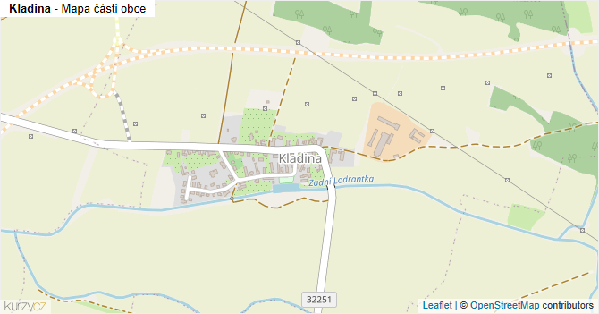Kladina - mapa části obce