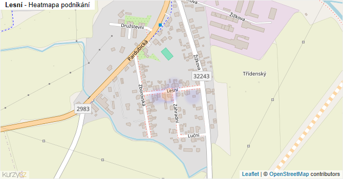 Lesní - mapa podnikání