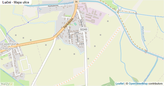Luční - mapa ulice