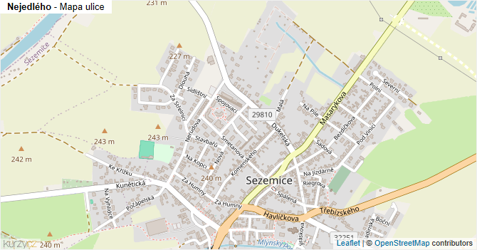 Nejedlého - mapa ulice