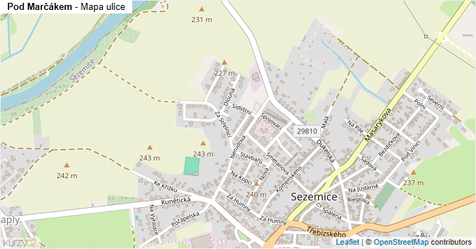 Pod Marčákem - mapa ulice