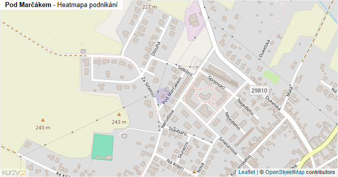 Pod Marčákem - mapa podnikání