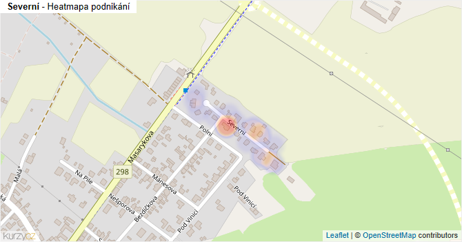 Severní - mapa podnikání