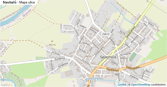 Stavbařů - mapa ulice