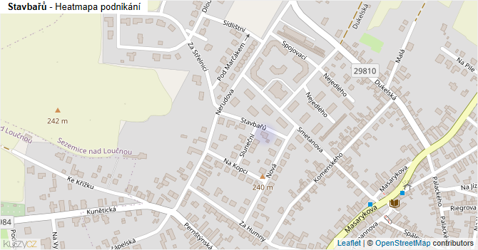 Stavbařů - mapa podnikání