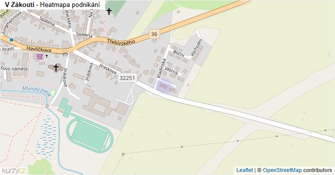 V Zákoutí - mapa podnikání
