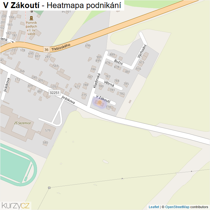 Mapa V Zákoutí - Firmy v ulici.