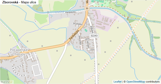 Zborovská - mapa ulice