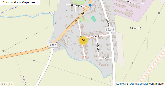 Zborovská - mapa firem