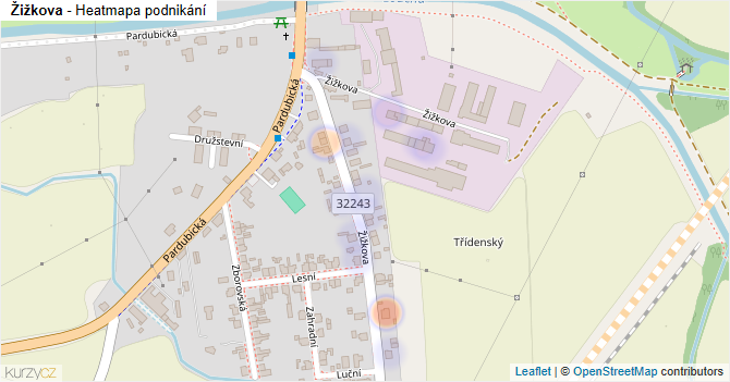 Žižkova - mapa podnikání