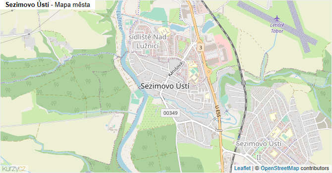 Sezimovo Ústí - mapa města