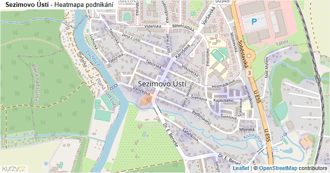 Sezimovo Ústí - mapa podnikání