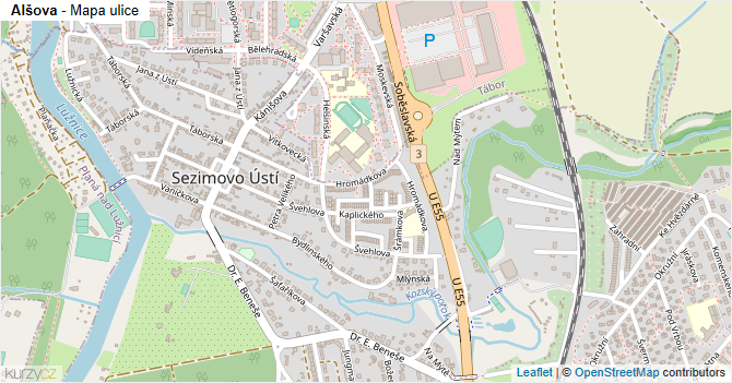 Alšova - mapa ulice