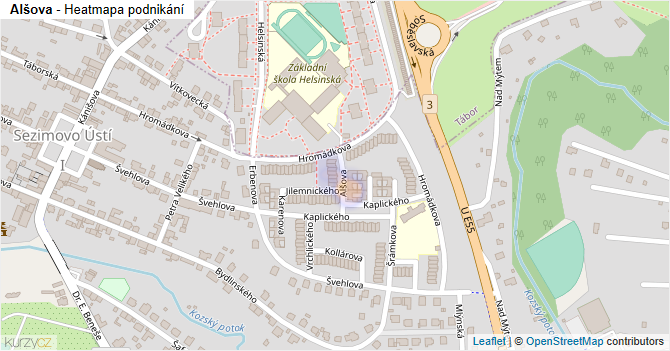 Alšova - mapa podnikání