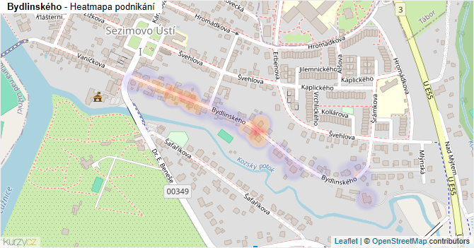 Bydlinského - mapa podnikání