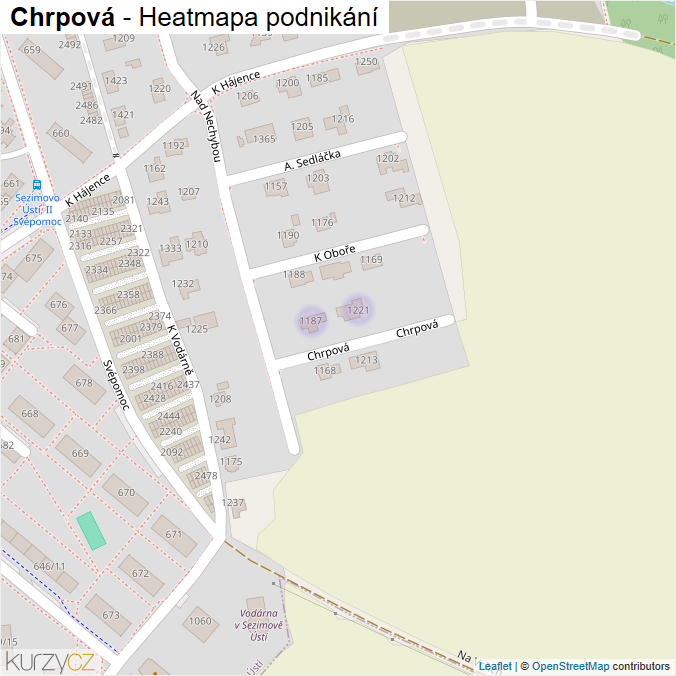 Mapa Chrpová - Firmy v ulici.