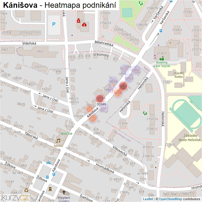 Mapa Kánišova - Firmy v ulici.