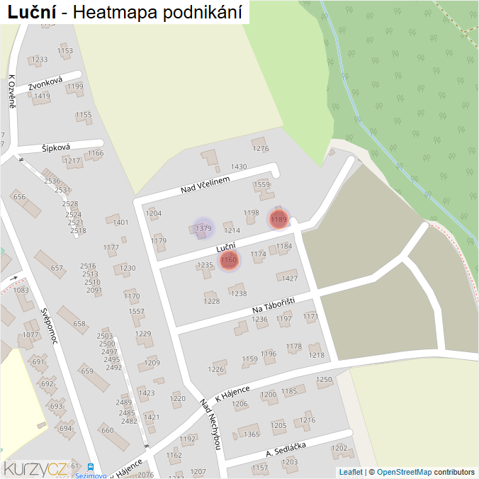 Mapa Luční - Firmy v ulici.
