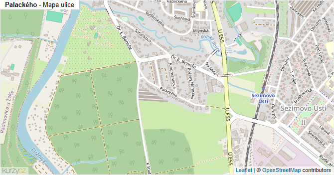 Palackého - mapa ulice