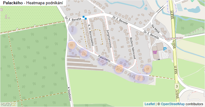 Palackého - mapa podnikání