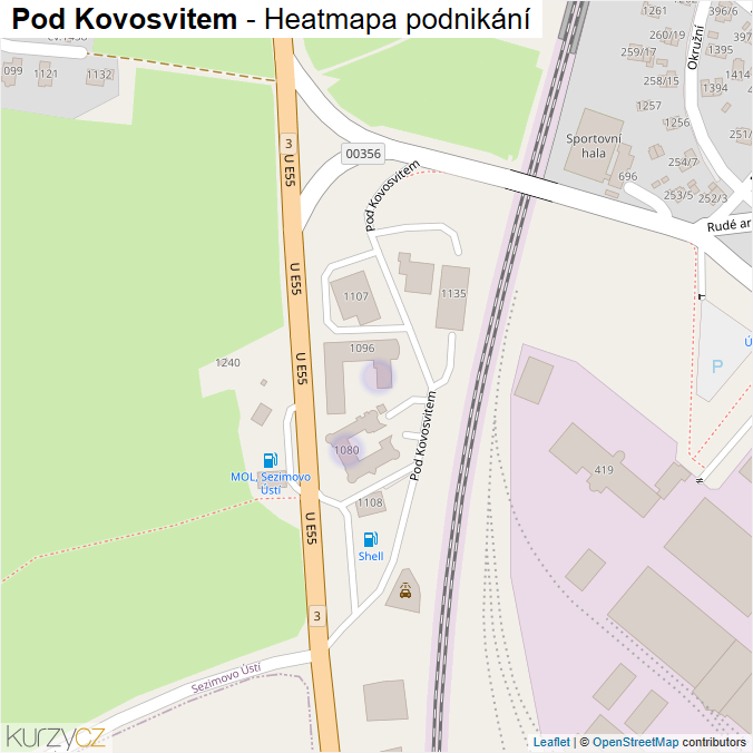 Mapa Pod Kovosvitem - Firmy v ulici.