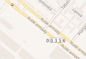 Rudé armády v obci Sezimovo Ústí - mapa ulice