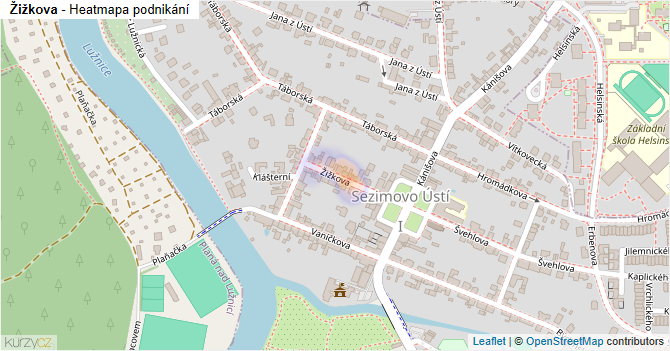 Žižkova - mapa podnikání
