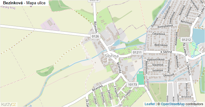 Bezinková - mapa ulice