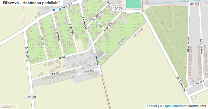 Březová - mapa podnikání
