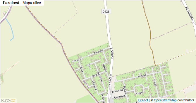 Fazolová - mapa ulice